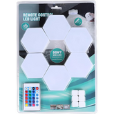 Touch Activated Multi-Color LED Wall Lights (6-Pack) – Modular, Remote-Controlled RGB Hexagon Panels for Bedroom, Living Room, Hallway & Party Decor